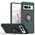 For Google Pixel 7 Pro Q Shadow 1 Series TPU + PC Phone Case with Ring(Dark Green)