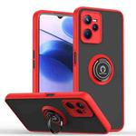 For OPPO Realme C35 Q Shadow 1 Series TPU + PC Phone Case with Ring(Red)