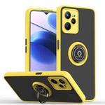 For OPPO Realme C35 Q Shadow 1 Series TPU + PC Phone Case with Ring(Yellow)