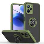 For OPPO Realme C35 Q Shadow 1 Series TPU + PC Phone Case with Ring(Dark Green)