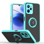 For OPPO Realme C35 Q Shadow 1 Series TPU + PC Phone Case with Ring(Sky Blue)