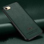 Pasted Leather Litchi Texture TPU Phone Case For iPhone SE 2022 / SE 2020 / 8 / 7(Dark Green)