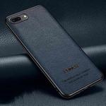 Pasted Leather Litchi Texture TPU Phone Case For iPhone 8 Plus / 7 Plus(Royal Blue)