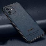 Pasted Leather Litchi Texture TPU Phone Case For iPhone 11(Royal Blue)