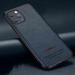 Pasted Leather Litchi Texture TPU Phone Case For iPhone 11 Pro Max(Royal Blue)
