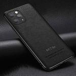 Pasted Leather Litchi Texture TPU Phone Case For iPhone 13 Pro Max(Black)