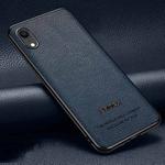 Pasted Leather Litchi Texture TPU Phone Case For iPhone XR(Royal Blue)