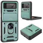 For Samsung Galaxy Z Flip4 Sliding Camera Cover Design TPU+PC Protective Phone Case(Green)