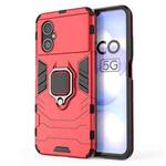 For Xiaomi Poco M4 5G / Poco M5 5G / 4G Shockproof PC + TPU Phone Case with Magnetic Ring Holder(Red)