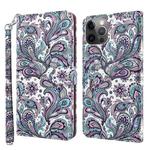 For iPhone 14 Pro Max 3D Painting Pattern Flip Leather Phone Case (Swirl Pattern)