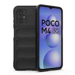 For Xiaomi Poco M4 5G Magic Shield TPU + Flannel Phone Case(Black)