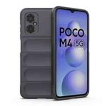 For Xiaomi Poco M4 5G Magic Shield TPU + Flannel Phone Case(Dark Blue)