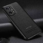 For OPPO Find X5 Pasted Leather Litchi Texture TPU Phone Case(Black)
