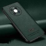 For Huawei Mate 40 Pro Pasted Leather Litchi Texture TPU Phone Case(Dark Green)