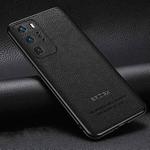 For Huawei P40 Pro Pasted Leather Litchi Texture TPU Phone Case(Black)