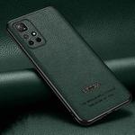For Xiaomi Redmi Note 11 Pro 5G / 4G Pasted Leather Litchi Texture TPU Phone Case(Dark Green)