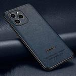 For Honor 60 SE Pasted Leather Litchi Texture TPU Phone Case(Royal Blue)