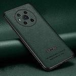 For Honor Magic3 Pasted Leather Litchi Texture TPU Phone Case(Dark Green)