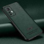 For Xiaomi 12 Pasted Leather Litchi Texture TPU Phone Case(Dark Green)