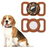 Donut Pet Collar Anti-scratch Shockproof Silicone Cover For AirTag(Brown)