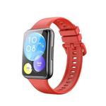 For Huawei Watch Fit 2 Solid Color Silicone Watch Band(Red)
