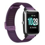 For ID205 / Willful SW021 19mm Stainless Steel Milanese Watch Band(Dark Purple)