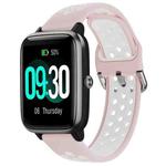 For ID205 / Willful SW021 19mm Silicone Two-color Sports Watch Band(Pink+White)