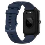For ID205 / Willful SW021 19mm Silicone Plaid Watch Band(Navy Blue)