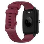 For ID205 / Willful SW021 19mm Silicone Plaid Watch Band(Wine Red)