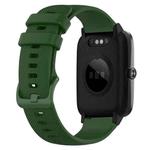 For ID205 / Willful SW021 19mm Silicone Plaid Watch Band(Army Green)