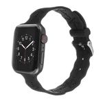 Snowflake Silicone Watch Band For Apple Watch Series 8&7 41mm / SE 2&6&SE&5&4 40mm / 3&2&1 38mm(Black)