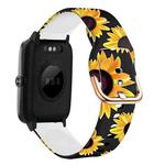For ID205 / Willful SW021 19mm Silicone Printing Watch Band(Black Sunflower)