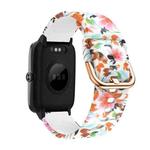 For ID205 / Willful SW021 19mm Silicone Printing Watch Band(Bird Flower)