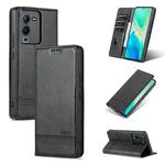 For vivo S15 AZNS Magnetic Calf Texture Leather Phone Case(Black)