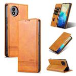 For vivo Y02A / Y02 4G Global / Y11 2023 AZNS Magnetic Calf Texture Leather Phone Case(Light Brown)