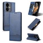 For vivo Y78+/Y78 Global AZNS Magnetic Calf Texture Leather Phone Case(Dark Blu)