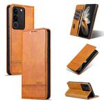 For vivo S17 Pro AZNS Magnetic Calf Texture Leather Phone Case(Light Brown)