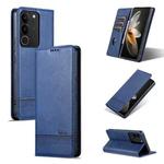 For vivo S17 Pro AZNS Magnetic Calf Texture Leather Phone Case(Dark Blu)