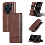 For vivo X100 AZNS Magnetic Calf Texture Leather Phone Case(Dark Brown)