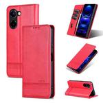 For vivo Y100i 5G AZNS Magnetic Calf Texture Leather Phone Case(Red)