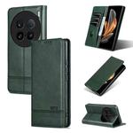 For vivo X100 Ultra AZNS Magnetic Calf Texture Leather Phone Case(Dark Green)