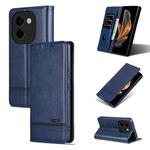 For vivo Y200 5G AZNS Magnetic Calf Texture Leather Phone Case(Dark Blu)