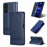 For vivo Y37 / Y37m 5G / Y36t 5G AZNS Magnetic Calf Texture Leather Phone Case(Dark Blu)