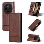 For vivo Y300 Pro AZNS Magnetic Calf Texture Leather Phone Case(Dark Brown)