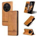 For vivo Y300 Pro AZNS Magnetic Calf Texture Leather Phone Case(Light Brown)