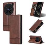 For vivo X200 Pro AZNS Magnetic Calf Texture Leather Phone Case(Dark Brown)