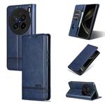 For vivo X200 Pro AZNS Magnetic Calf Texture Leather Phone Case(Dark Blu)