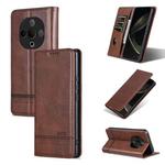 For vivo Y300 AZNS Magnetic Calf Texture Leather Phone Case(Dark Brown)