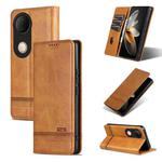 For vivo S20 AZNS Magnetic Calf Texture Leather Phone Case(Light Brown)