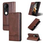 For vivo S20 Pro AZNS Magnetic Calf Texture Leather Phone Case(Dark Brown)